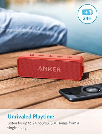 Anker SoundCore 2 Bluetooth колонка: потужний бас, 24 год автономії, IPX7 водонепроникність