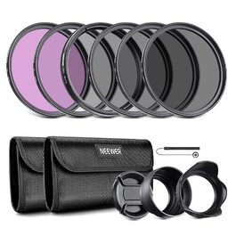 Набір фільтрів NEEWER 58mm: UV, CPL, FLD, ND2, ND4, ND8, бленда, кришка об'єктива. Сумісний з Canon, Nikon, Sony, Panasonic DSLR камерами