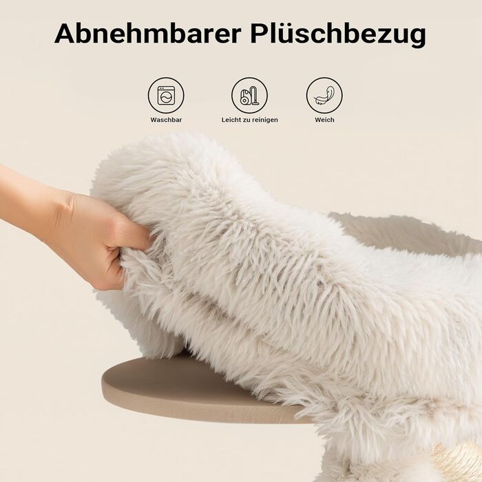 Кігтеточка для котів Fudajo Designer у вигляді дерева, 130 см, з плюшем та сизалем, з гамаком