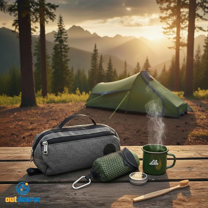 Wash Butler S від Outdoorer - компактна сіра дорожня косметичка для чоловіків та жінок, водонепроникний матеріал, ідеально підходить для подорожей, кемпінгу та ручної поклажі