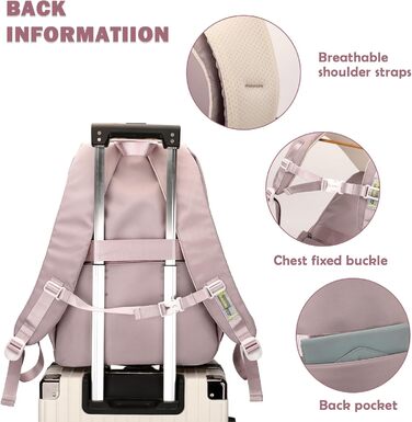 Шкільний рюкзак для дівчаток та хлопчиків-підлітків. Водостійкий рюкзак для школи, подорожей. Рожевий, з багатьма кишенями.