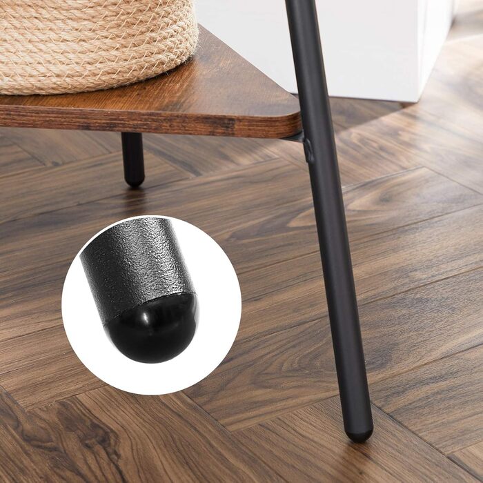 VASAGLE Coat Rack in Tree Shape, Clothes Rack, Freestanding Wardrobe, Industrial Design, with 2 Shelves, for Clothes, Hats, Bags, Vintage Brown-Black RCR16BXV1