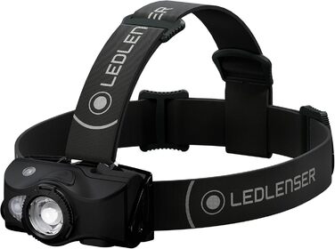 Налобний ліхтар Ledlenser MH8 600 лм, акумуляторний, LED, чорний, фокусування, до 60 годин роботи, червоне/зелене/синє світло, можливість живлення 2xAA, для полювання та риболовлі