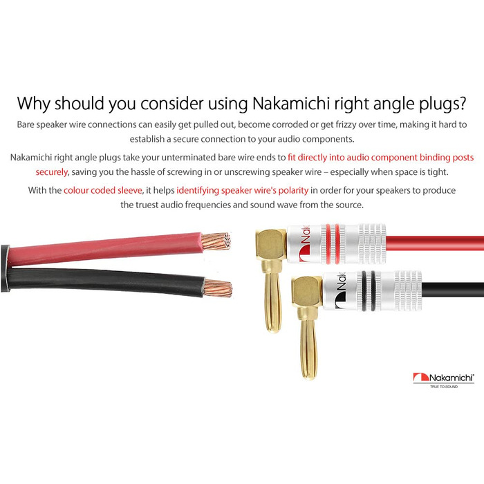 Навушникові роз'єми Nakamichi 24K позолота, 12-18 AWG, 4 мм, для динаміків, підсилювачів, Hi-Fi, AV Receiver, Stereo, домашній кінотеатр, аудіокабель, 4 шт. (2 пари)