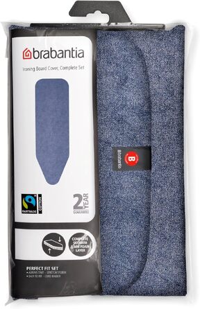 Чохол для прасувальної дошки Brabantia Denim Blue, Size B (124x38 см), бавовна з пінополіуретаном та повстю