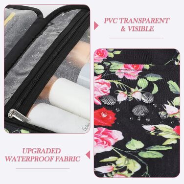 Сумка-органайзер для подорожей Ideatech, водонепроникна косметичка для жінок та чоловіків, з петлею для підвішування (чорно-жовта квітка)