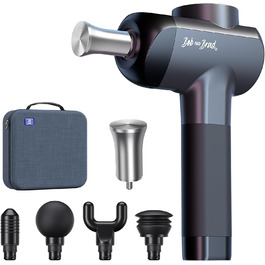 Bob & Brad X6 Pro Max Massage Gun with Heat & Cold Therapy - 11mm Amplitude Electric Muscle Massager with Metal Massage Heads for Pain Relief & Relaxation - Black
