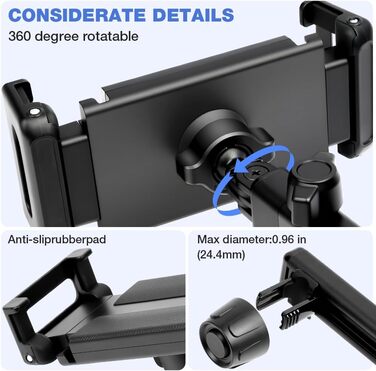 Тримач для планшета в авто AXFEE, висувний, універсальний, для iPad, iPhone, Switch, смартфонів 4.7-16 дюймів