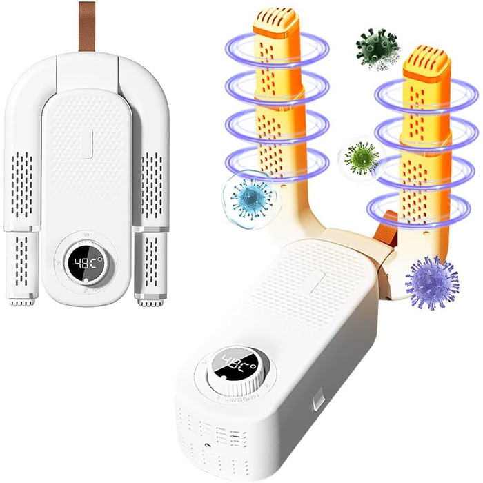 Електричний сушильник для взуття та рукавичок з таймером, 4 тримачі, складна конструкція