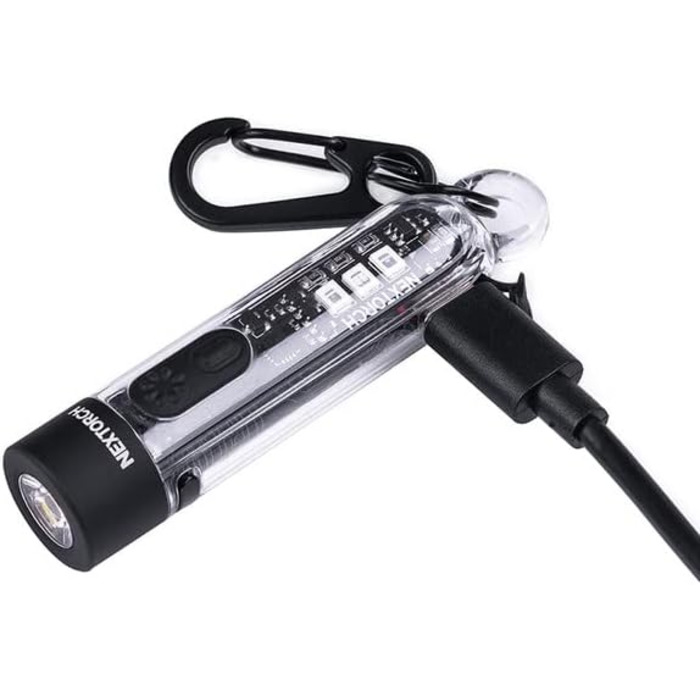 Брелок-ліхтарик LED NEXTORCH K40 Strobe, прозорий, до 700 лм, акумуляторний, різні режими