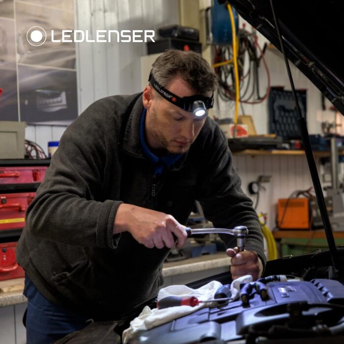 Ліхтар налобний Ledlenser H7 SE LED, 300 люмен, 160 м, фокусування, з заднім світлом, до 30 годин, батарейки та USB-кабель