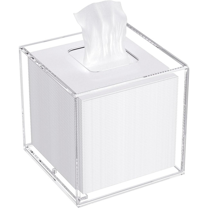 AITEE Acrylic Tissue Box Cover: Transparent Square Tissue Holder, Napkin Dispenser for Home, Bathroom, Kitchen, Bedroom, Office, Coffee Table, Restaurant
