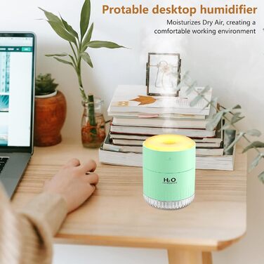 Зволожувач повітря Mini AIR Humidifier з LED-підсвічуванням для дитячої кімнати, офісу, спальні та рослин (Зелений)