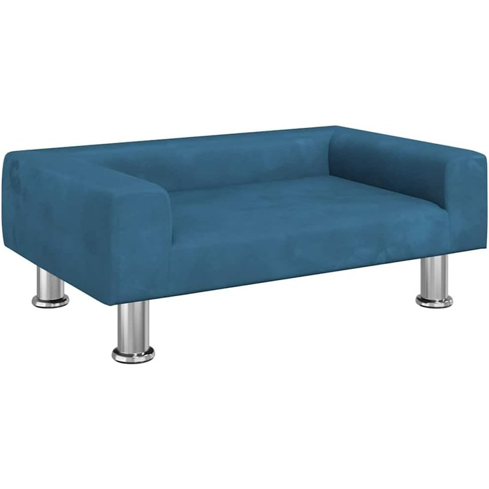 Крісло-ліжко для собак, м'яке ліжко для домашніх тварин, крісло для собак та котів, світло-блакитний велюр (70 x 45 x 26.5 см)