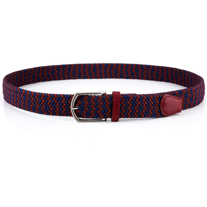 Плетене вітростійке полотно, еластичний ремінь на пояс для чоловіків/жінок/підлітків, багатокольоровий (винний, 90/95 см, L)