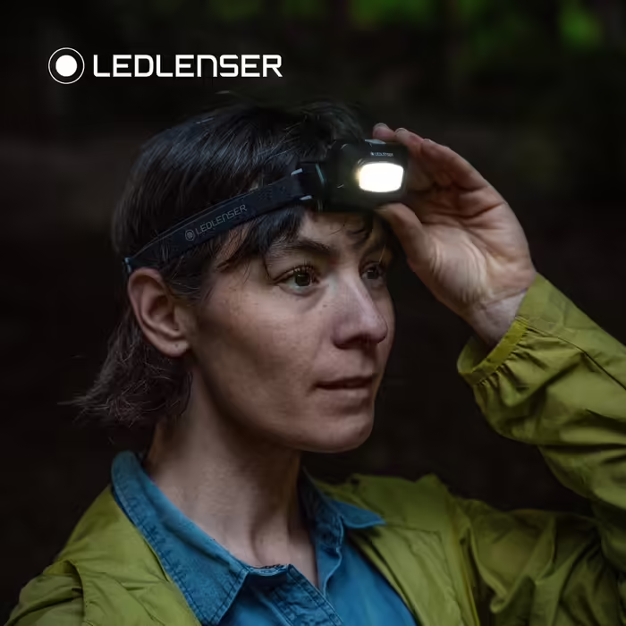 Налобний ліхтар Ledlenser HF4R Core, 500 люмен, LED, акумуляторний, водонепроникний IP68, з червоним світлом для туризму та кемпінгу