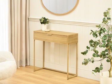 Консольний столик Mebel-Partner, дуб матовий, 80 x 76,5 x 28 см