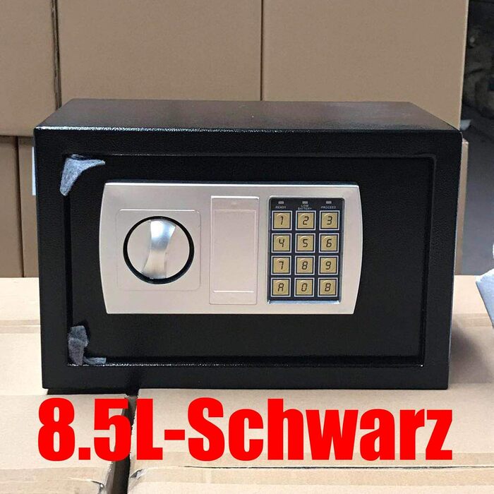 Сейф Tresor з двобічним замком, сталева конструкція, електронний замок та 2 ключі. Підходить для зберігання грошей, ювелірних виробів та цінностей. Об'єм 8.5л, чорний колір