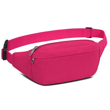 Сумка на пояс для жінок та чоловіків. Ідеальна для туризму, фітнесу, їзди на велосипеді, активного відпочинку та подорожей. Сумка-шоппер, гаманець, пакунок (D1-rose, червоний)
