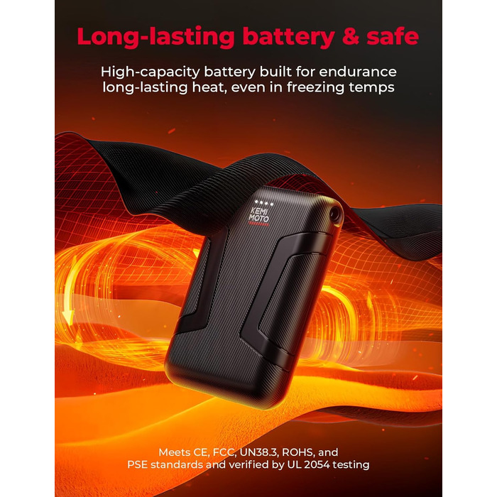 Обогревні рукавички KEMIMOTO з акумулятором 2500mAh, електричні зимові рукавички для чоловіків та жінок, рукавички з підігрівом та сенсорним екраном для катання на лижах, риболовлі, походів (Чорний, M)