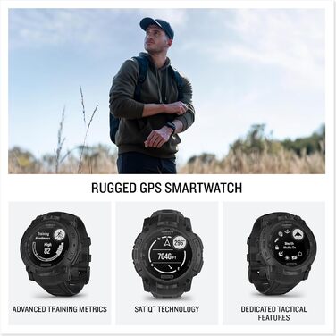 Garmin Instinct 3 Tactical Edition: Тактичний GPS-годинник з сонячним дисплеєм, 45 мм