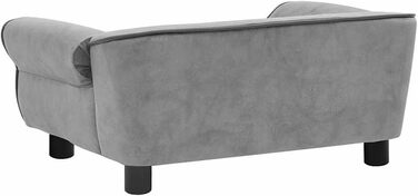 Софа для собак VidaXL сірого кольору 72x45x30 см, м'яка лежанка для домашніх тварин