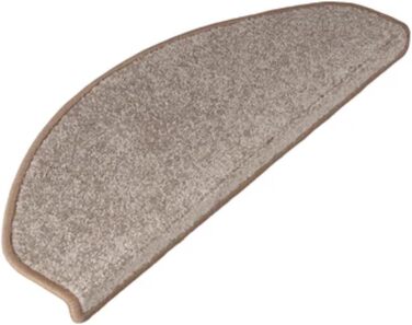 Casa Pura килимок для сходів 15 шт. | Антиковзкий, з м'яким ворсом, 65 x 23,5 x 1,3 см, Бежевий | Килимок для сходів, напівкруглий, 15 шт.