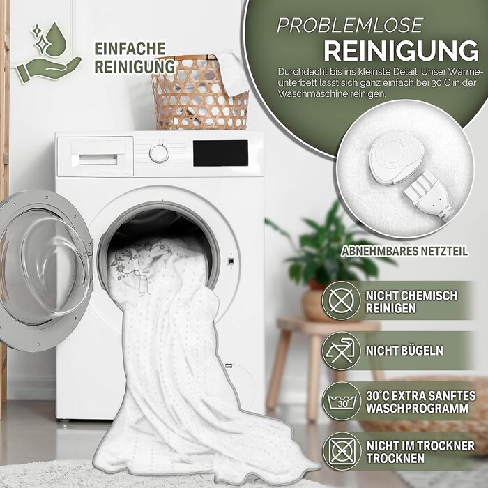 Електрична ковдра Sinnlein Doppel-Wärmeunterbett 160x140 см з автовимкненням та 2 зонами температури | Ковдра з підігрівом з 3 рівнями температури | Підстилка з підігрівом для ліжка | Тепла ковдра з м'якого флісу (з малюнком, 150 x 80 см)