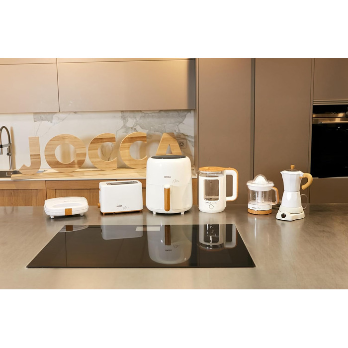 JOCCA аерофритюрниця 3,8 л, без олії, 1450 Вт, LED сенсор, енергоощадна, біла