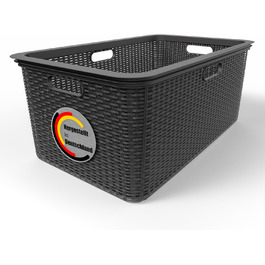 Кошик для білизни BigDean 59x39x26 см, ратановий дизайн, вироблено в Німеччині