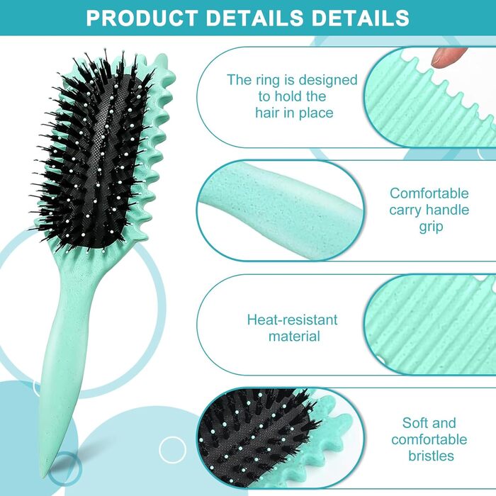 Щітка для кудрявого волосся Lockenbürste - для формування кудрів та об'єму (зелена)