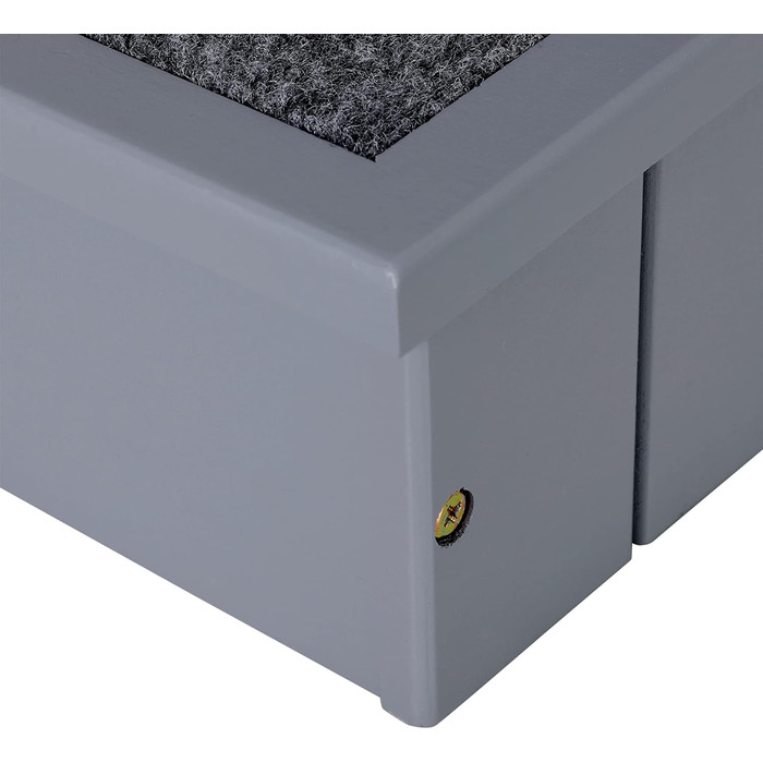 PawHut Dog Stairs 3 Steps Cat Stairs Pet Stairs Dog Stairs for Dogs and Cats Pet Stair Entry Aid with Carpet Storage for Sofa Bed Pine Wood Grey 40.5 x 44.5 x 38 cm