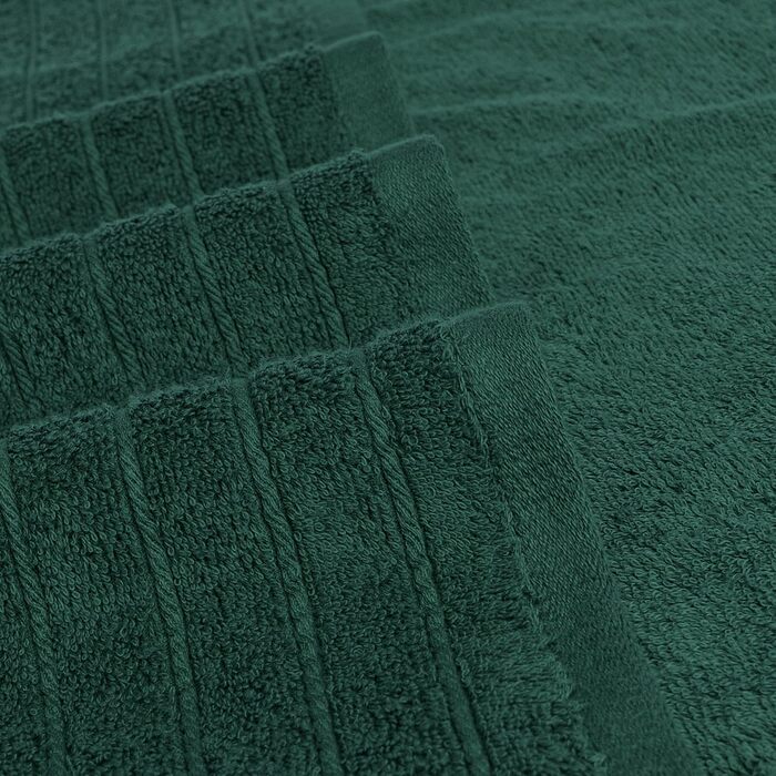 Набір рушників Tens Towels 8 предметів: 2 великі банні рушники, 2 рушники для рук, 4 серветки, 100% бавовна, гігроскопічні та швидкосохнучі, колір Jäger-grün (зелений), Large