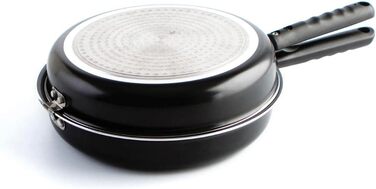 Quid Gastro Double Omelette Pan 24 cm Aluminum Printed, Metal, Black (26CM)