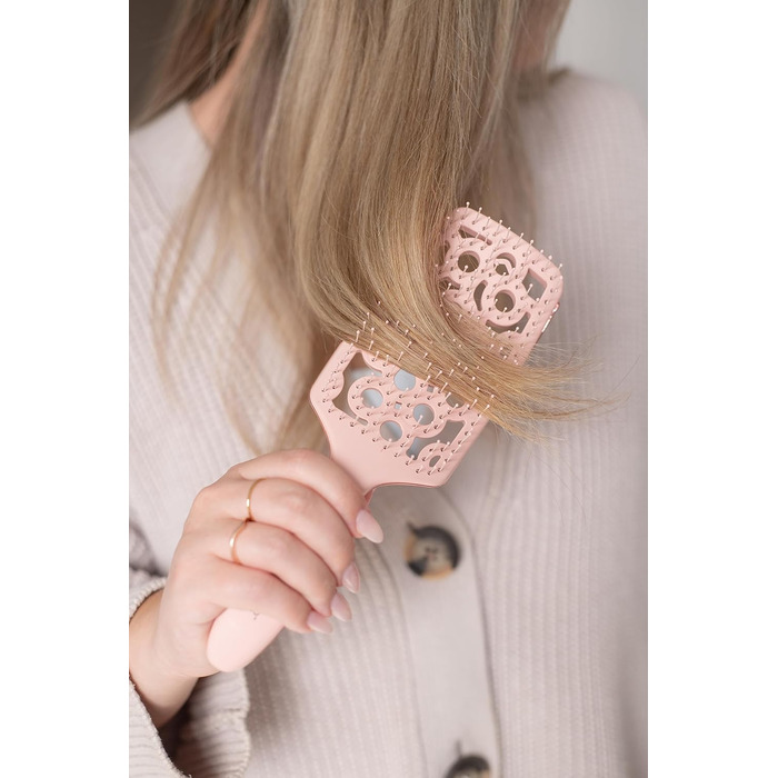 FRAMAR Щітка для волосся без заплутування - щітка для волосся, фен-щітка, щітка для сушіння, дамська щітка, щітка для мокрого волосся, щітка для довгатого волосся, щітка для сушіння, щітка з вентиляцією (Champagne)