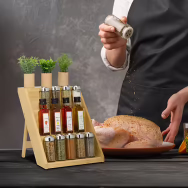 Relaxdays Bamboo Spice Rack