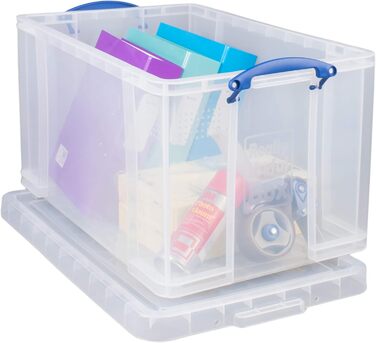 Really Useful Box 84CCB Storage Box for Clothes, Shoes, Toys, 84 L, clear transparent