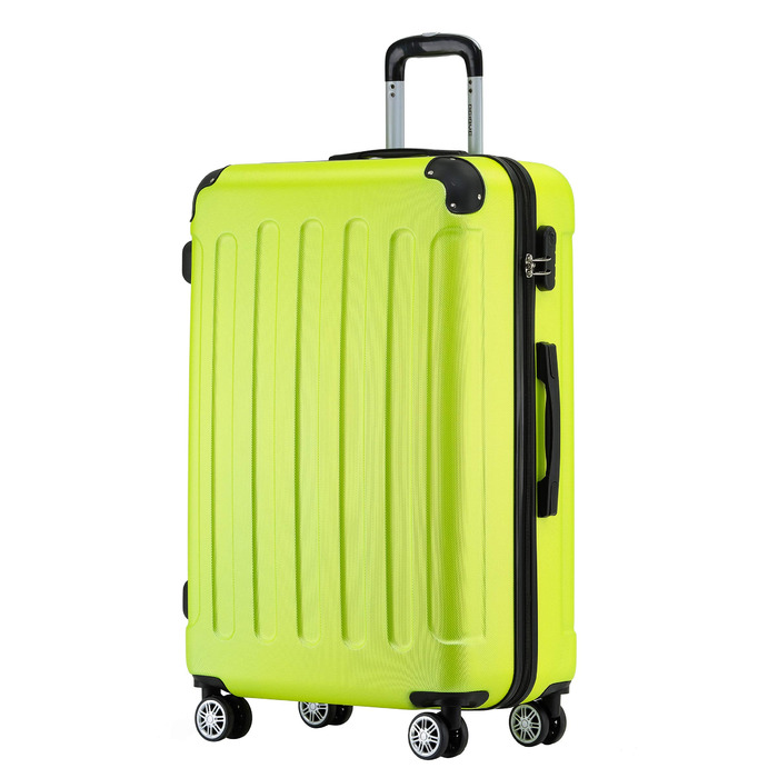 Чемодан Beibye Zwillingsrollen Hardcase XL 66см, зелений - міцний корпус, 14 кольорів