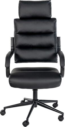 Офісне крісло CLP Campo з штучної шкіри, регульоване по висоті та поворотне, до 135 кг, з підлокітниками, чорний колір