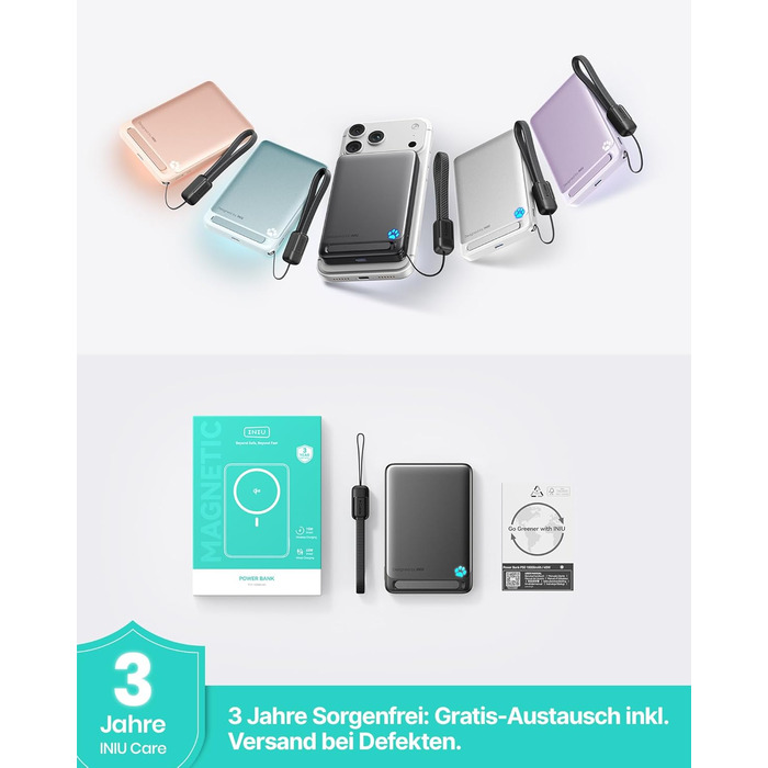 Power Bank INIU 10000mAh MagSafe Qi2 Рожевий – Зовнішній акумулятор 45W з USB-C, підставка для iPhone 17-12