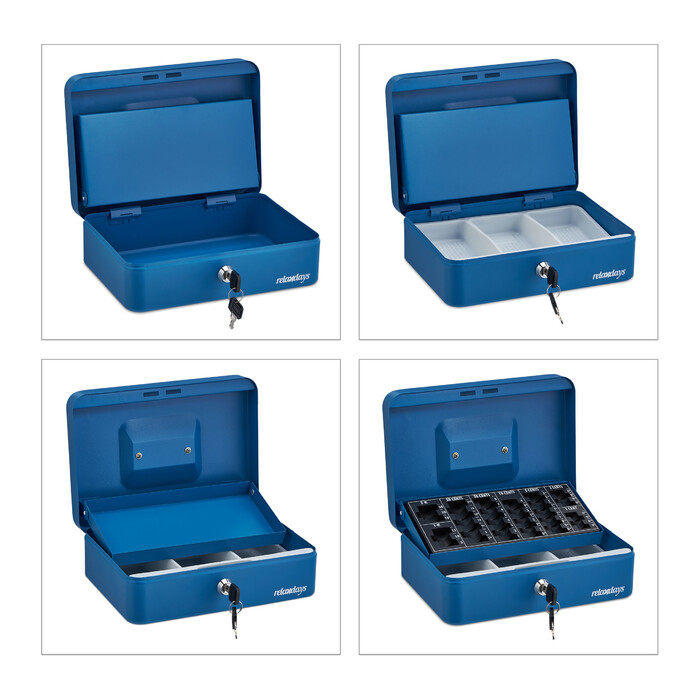 Relaxdays Blue Money Box Euro Coin Sorter