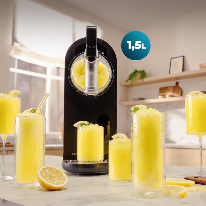 Cecotec Slush-Eis Maschine 2.6L: Апарат для приготування смузі та льоду Twist&Ice Cream B - швидке охолодження, сенсорне управління, 6 режимів