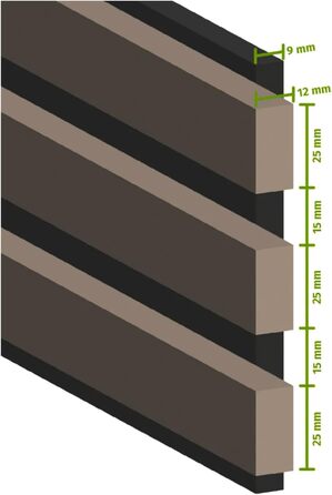 Акустичні настінні панелі HORI з ефектом дерева для шумоізоляції та декору стін, 120x60x2,1 см, колір Walnut Rustic (темний горіх)