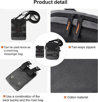 Поясна сумка Bauchtasche для чоловіків та жінок, спортивна сумка через плече, фанні-пак для активного відпочинку, подорожей, спорту та прогулянок (сірий)
