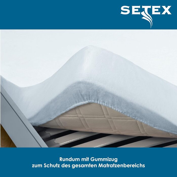 SETEX Molton Quilted Mattress Protector, 180 x 200 cm, Mattress Cover made of 100% Cotton, Basic, White