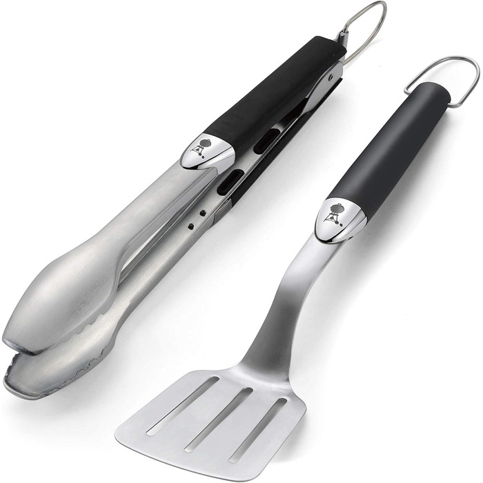 Weber-Stephen 6645 Compact Grill Tool Set, 2-Piece, Stainless Steel, Black