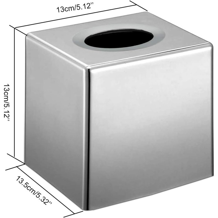 Discoball Tissue Box Cover Cube Tissue Holder Square Mirror Tissue Dispenser Holder Bathroom Tissue Organizer Stand for Home, Office, and Car (Silver)