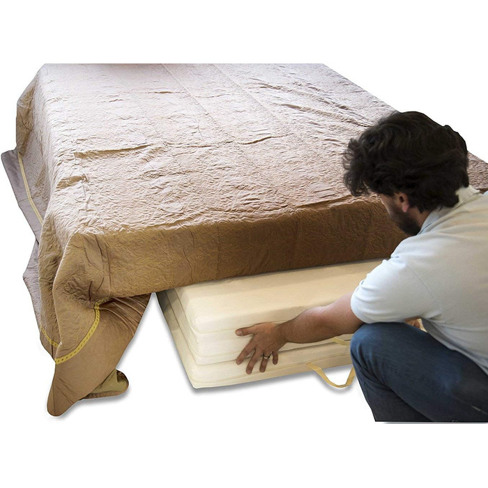 Гостьовий матрац EVERGREENWEB Futon 80x200 см з холодної піни, 3-секційний складаний, висота 10 см, знімний та праний чохол, гіпоалергенний, компактний