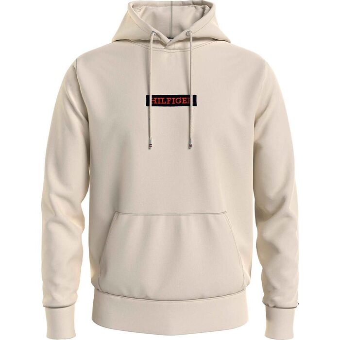 Чоловіча толстовка-худі Tommy Hilfiger Monotype Box Hoody бежевого кольору (Calico), розмір XS
