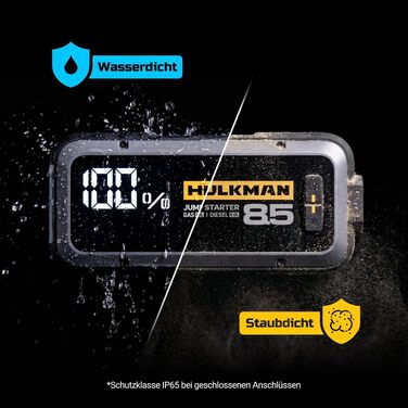 Пусковий пристрій (бустер) HULKMAN Alpha85 2000A 20000mAh для автомобіля, портативний літієвий стартер для бензинових двигунів до 8.5л та дизельних до 6л